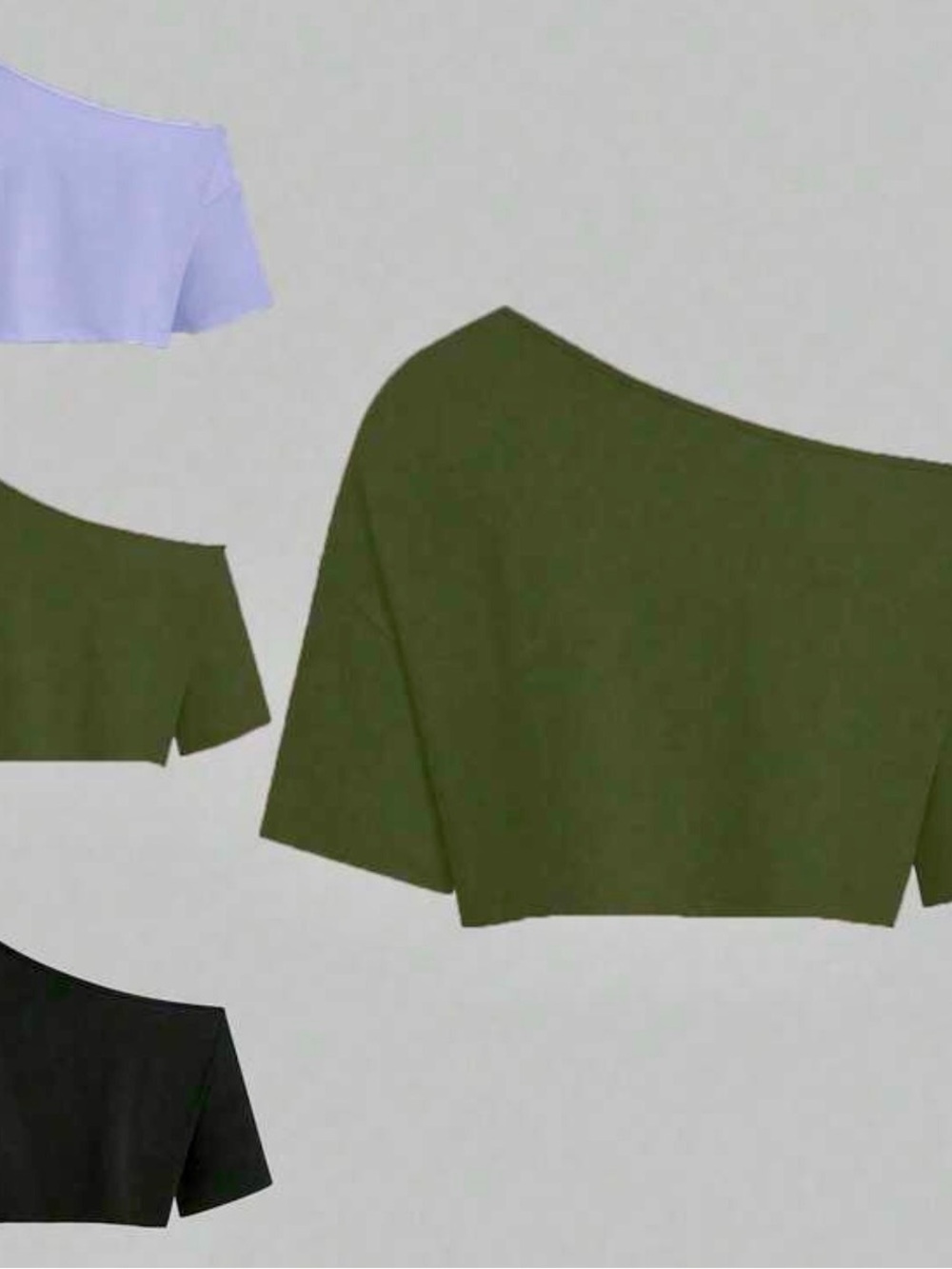 3 PACK! Off-Shoulder Crop Tops - Women